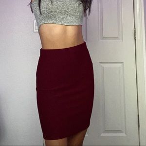 Super cute Burgundy high waisted pencil skirt :)✨